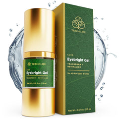 Tree of Life Beauty Luxe Eyebright Gel tube close-up for smoothing under-eye area