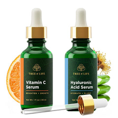 Tree of Life Beauty vitamin C serum bottle shows brightening potential for radiant skin.