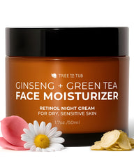 Tree to Tub retinol moisturizer bottle demonstrates night-time hydration for dry skin.