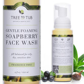 Tree to Tub Sensitive Skin Face Wash bottle pour for gentle cleansing on dry, sensitive skin