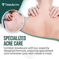 TreeActiv Body Acne Spray back view shows targeted body application.
