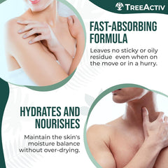 TreeActiv Tea Tree Oil Aloe Vera closeup highlights soothing ingredients.