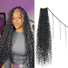 Trekci Boho Faux Locs 30in full-head look with voluminous curls.