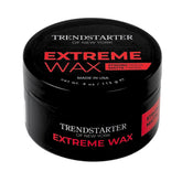 TRENDSTARTER Extreme Wax jar closeup highlights non-flake hold and premium texture.