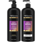 TRESemmé Keratin Repair shampoo bottle shows bond repair for smoother, frizz-controlled hair