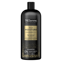 TRESemmé Moisture Rich Shampoo bottle delivers hydrated, soft hair