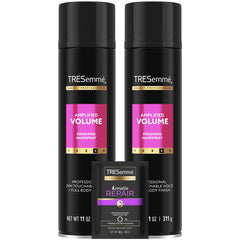 TRESemmé Total Volume hairspray bottle offering long-lasting lift for daily styles.
