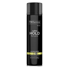 TRESemmé Tres Two Extra Hold Spray bottle shows 11 oz size with humidity defense for lasting styles.