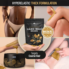 Tress Wellness hypoallergenic unscented beads — minimizes irritation during waxing sessions.