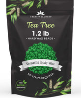 Tress Wellness wax beads tea tree 1.2lb bag ready for at-home waxing.