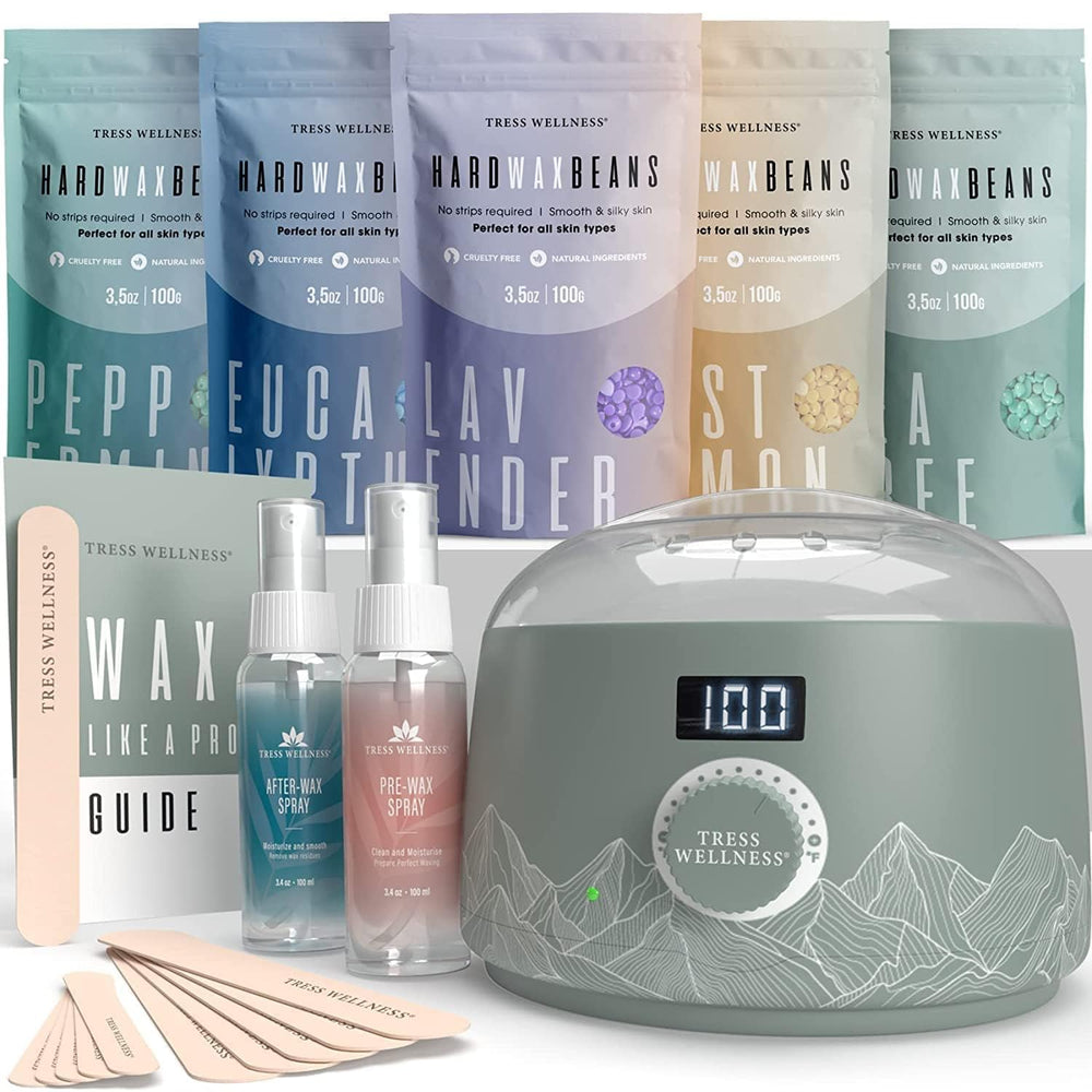 Tress Wellness waxing kit digital warmer with adjustable temperature for precise at-home waxing