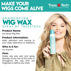 Tressallure TressTech wig wax application on dry hair demonstrating even dispersion.