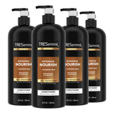 TRESemmé Botanique Nourish conditioner four-pack packaging highlighting value and daily moisture.