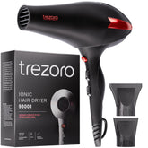 TREZORO professional blow dryer front view shows powerful 2000W motor