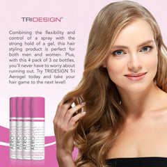 TRI Design Aerogel hairspray enhances volume for fine hair