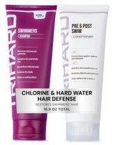 TRIHARD Chlorine Defense shampoo bottle demonstrates pool-safe cleansing for swimmers