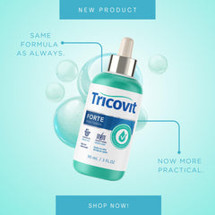 Tricovit Forte Drops dropper applying to scalp for thinning areas.