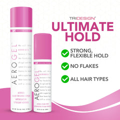 TRI Design Aerogel hairspray flexible-styling-mist enables sculpted looks with touchable finish