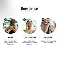 TRIHARD chlorine defense swim conditioner packaging box emphasizes vegan formula.