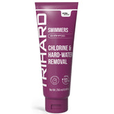 TRIHARD chlorine removal shampoo bottle showcases post-swim care and chlorine cleansing