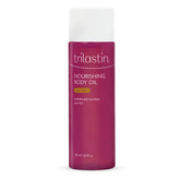 TriLASTIN Belly Oil bottle demonstrates vitamin-infused hydration for expectant bodies.