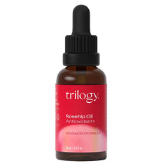 Trilogy Rosehip Oil Bottle shows nourishing antioxidants for radiant skin