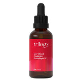 Trilogy Rosehip Oil bottle shows pure organic skincare nourishment.