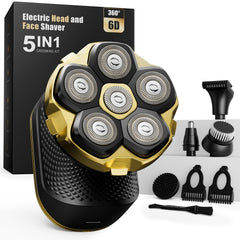 Trimcoo 2026 upgraded blades close-up showing titanium coating for gentle scalp shaving.
