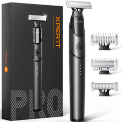 Trimcoo beard and body trimmer front view shows USB-C charging for quick top-ups