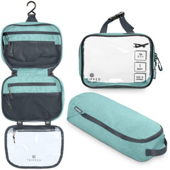 TRIPPED Toiletry Bag Hanging shows easy-access organization for on-the-go trips