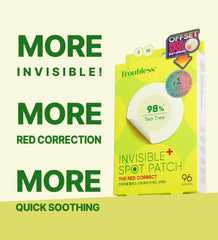 Troubless Invisible+ Spot Patch Red Correct applied to the nose demonstrates strong adhesion and discreet coverage