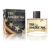 Tru Fragrance Beauty American Men's Cologne bottle on shelf for everyday freshness.