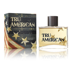 Tru Fragrance Beauty American Men's Cologne bottle on shelf for everyday freshness.