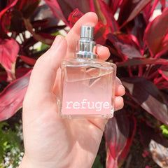 Tru Fragrance Beauty Charlotte Russe Refuge sprayer in focus signals versatile day-to-night use.