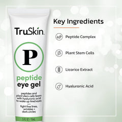 TruSkin Peptide Eye Gel being applied around the eye for gentle care