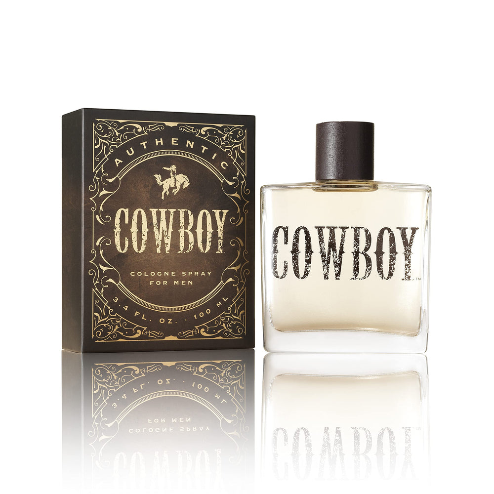 Tru Western Cowboy Cologne bottle front showing rugged woodsy scent for daily confidence.