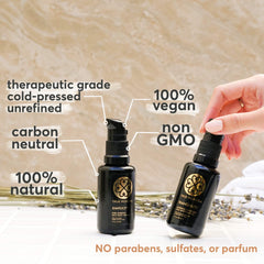 True Moringa Oil ingredients highlight purity and key antioxidant profile.