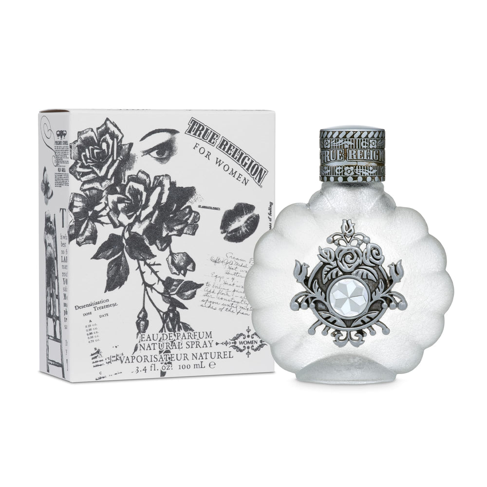 True Religion Eau de Parfum bottle front, ideal for day-to-night wear