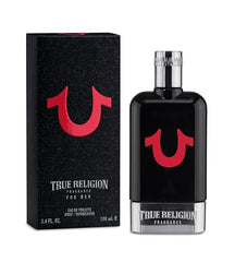 True Religion Men Cologne bottle angle highlights aquatic freshness ideal for daytime adventures