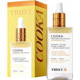 Truly Cooka Concentrate bottle pouring for quick application and soothing relief