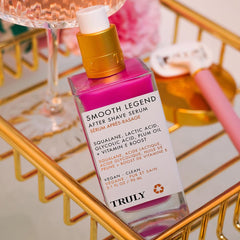 Truly Smooth Legend Serum drop pour demonstrating easy application and light texture
