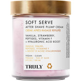Truly Soft Serve After Shave Cream bottle closeup for hydrating post-shave care