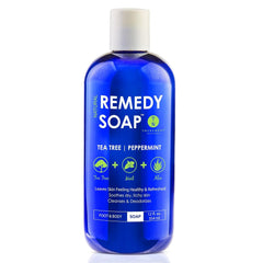 Truremedy Naturals Tea Tree Oil Body Wash bottle provides refreshing daily cleanse.