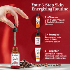 TruSkin Caffeine Serum under-eye area closeup for brightening puffiness