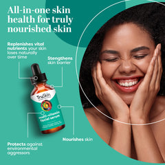 TruSkin facial serum pump-drop focuses on precise 3-5 drop application.