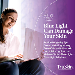 Lingonberry stem cells in TruSkin Longevity Eye Cream counter digital aging effects