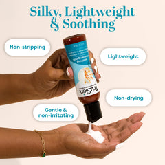 TruSkin Oat and Rice Milk close-up, conveying nourishing, soothing cleanse for sensitive skin.