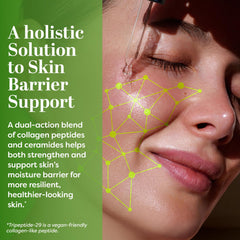 TruSkin Pro Collagen Serum ingredients frame emphasizes ceramides and hyaluronic acid for moisture retention