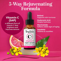 TruSkin serum dispense pump shot showcasing easy application and quick absorption
