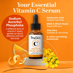 TruSkin Vitamin C Serum for Face dropper close-up showing easy application.